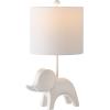 Safavieh Kids Lighting Collection Ellie Elephant White Ceramic 20-inch Bedroom Living Room Home Office Desk Nightstand Table Lamp (LED Bulb Included)(White)