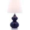 Safavieh Kids Lighting Collection Eva Navy Double Gourd 19-inch Bedroom Living Room Home Office Desk Nightstand Table Lamp (LED Bulb Included)(Navy)