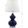Safavieh Kids Lighting Collection Eva Navy Double Gourd 19-inch Bedroom Living Room Home Office Desk Nightstand Table Lamp (LED Bulb Included)(Navy)