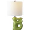 Safavieh Kids Lighting Collection Ruby Rabbit Grey Ceramic 19-inch Bedroom Living Room Home Office Desk Nightstand Table Lamp (LED Bulb Included)(Green)