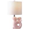 Safavieh Kids Lighting Collection Ruby Rabbit Grey Ceramic 19-inch Bedroom Living Room Home Office Desk Nightstand Table Lamp (LED Bulb Included)(Pink)