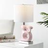 Safavieh Kids Lighting Collection Ruby Rabbit Grey Ceramic 19-inch Bedroom Living Room Home Office Desk Nightstand Table Lamp (LED Bulb Included)(Pink)