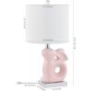 Safavieh Kids Lighting Collection Ruby Rabbit Grey Ceramic 19-inch Bedroom Living Room Home Office Desk Nightstand Table Lamp (LED Bulb Included)(Pink)