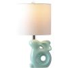 Safavieh Kids Lighting Collection Ruby Rabbit Grey Ceramic 19-inch Bedroom Living Room Home Office Desk Nightstand Table Lamp (LED Bulb Included)(Sea Foam)