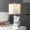 Safavieh Kids Lighting Collection Ruby Rabbit Grey Ceramic 19-inch Bedroom Living Room Home Office Desk Nightstand Table Lamp (LED Bulb Included)(White)