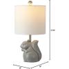 Safavieh Kids Lighting Collection Sunny Squirrel Green Ceramic 18-inch Bedroom Living Room Home Office Desk Nightstand Table Lamp (LED Bulb Included)(Gray)