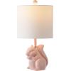 Safavieh Kids Lighting Collection Sunny Squirrel Green Ceramic 18-inch Bedroom Living Room Home Office Desk Nightstand Table Lamp (LED Bulb Included)(Pink)