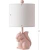 Safavieh Kids Lighting Collection Sunny Squirrel Green Ceramic 18-inch Bedroom Living Room Home Office Desk Nightstand Table Lamp (LED Bulb Included)(Pink)