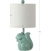Safavieh Kids Lighting Collection Sunny Squirrel Green Ceramic 18-inch Bedroom Living Room Home Office Desk Nightstand Table Lamp (LED Bulb Included)(Sea Foam)