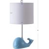Safavieh Kids Lighting Collection Walter Whale Light Grey Ceramic 19-inch Bedroom Living Room Home Office Desk Nightstand Table Lamp (LED Bulb Included)(Blue)