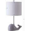 Safavieh Kids Lighting Collection Walter Whale Light Grey Ceramic 19-inch Bedroom Living Room Home Office Desk Nightstand Table Lamp (LED Bulb Included)(Gray)