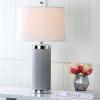 Safavieh Lighting Collection Leather Column Navy Table Lamp, Set of 2(Grey – Set of 2)