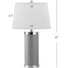 Safavieh Lighting Collection Leather Column Navy Table Lamp, Set of 2(Grey – Set of 2)