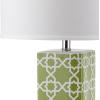 Safavieh Lighting Collection Quatrefoil Yellow Table Lamp, Set of 2(Green – Set of 2)