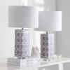 Safavieh Lighting Collection Quatrefoil Yellow Table Lamp, Set of 2(Grey – Set of 2)