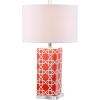 Safavieh Lighting Collection Quatrefoil Yellow Table Lamp, Set of 2(Orange – Set of 2)