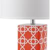 Safavieh Lighting Collection Quatrefoil Yellow Table Lamp, Set of 2(Orange – Set of 2)