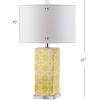 Safavieh Lighting Collection Quatrefoil Yellow Table Lamp, Set of 2(Yellow – Set of 2)