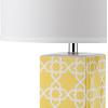 Safavieh Lighting Collection Quatrefoil Yellow Table Lamp, Set of 2(Yellow – Set of 2)