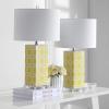Safavieh Lighting Collection Quatrefoil Yellow Table Lamp, Set of 2(Yellow – Set of 2)
