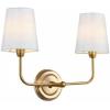 Safavieh Lighting Ezra Brass Gold 2-Light Wall Sconce (LED Bulbs Included)