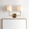 Safavieh Lighting Ezra Brass Gold 2-Light Wall Sconce (LED Bulbs Included)