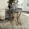 Safavieh Outdoor Collection Celeste Modern Concrete Round 21.2-inch End Table
