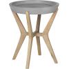Safavieh Outdoor Collection Celeste Modern Concrete Round 21.2-inch End Table