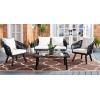 Safavieh Outdoor Collection Jorda Wicker Cushion 4-Piece Rope Patio Backyard Living Set PAT7518B, Black/Beige(Black / Beige)