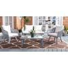 Safavieh Outdoor Collection Jorda Wicker Cushion 4-Piece Rope Patio Backyard Living Set PAT7518B, Black/Beige(Grey / Beige)