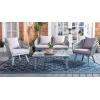 Safavieh Outdoor Collection Jorda Wicker Cushion 4-Piece Rope Patio Backyard Living Set PAT7518B, Black/Beige(Grey / Grey)