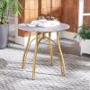 Safavieh PAT4011B Outdoor Collection Kylie Grey and White Rattan Bistro Table(Grey / White)