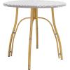 Safavieh PAT4011B Outdoor Collection Kylie Grey and White Rattan Bistro Table(Grey / White)