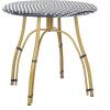 Safavieh PAT4011B Outdoor Collection Kylie Grey and White Rattan Bistro Table(Navy / White)