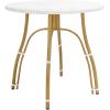 Safavieh PAT4011B Outdoor Collection Kylie Grey and White Rattan Bistro Table(White)