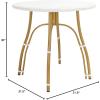 Safavieh PAT4011B Outdoor Collection Kylie Grey and White Rattan Bistro Table(White)