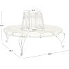 Safavieh PAT5019C Outdoor Collection Ally Darling Antique Wrought Iron 60-inch Round Tree Bench, Mossy Blue(Antique White)