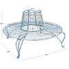 Safavieh PAT5019C Outdoor Collection Ally Darling Antique Wrought Iron 60-inch Round Tree Bench, Mossy Blue(Mossy Blue)