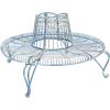 Safavieh PAT5019C Outdoor Collection Ally Darling Antique Wrought Iron 60-inch Round Tree Bench, Mossy Blue(Mossy Blue)
