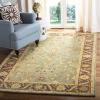 SAFAVIEH Antiquity Collection Area Rug – 5′ x 8′, Ivory, Handmade Traditional Oriental Wool, Ideal for High Traffic Areas in Living Room, Bedroom (AT14A)(Green/Brown)