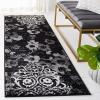 SAFAVIEH Area Rug 8×10 – Adirondack Collection – Large – Navy & Silver, Floral Glam Damask Design, Non-Shedding & Easy Cleaning, Ideal for Living Room, Bedroom, Office, Dining Space (ADR114N)(Black/Silver)