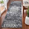 SAFAVIEH Area Rug 8×10 – Adirondack Collection – Large – Navy & Silver, Floral Glam Damask Design, Non-Shedding & Easy Cleaning, Ideal for Living Room, Bedroom, Office, Dining Space (ADR114N)(Charcoal/Ivory)