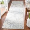 SAFAVIEH Area Rug 8×10 – Adirondack Collection – Large – Navy & Silver, Floral Glam Damask Design, Non-Shedding & Easy Cleaning, Ideal for Living Room, Bedroom, Office, Dining Space (ADR114N)(Ivory/Grey)
