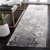 SAFAVIEH Area Rug 8×10 – Adirondack Collection – Large – Navy & Silver, Floral Glam Damask Design, Non-Shedding & Easy Cleaning, Ideal for Living Room, Bedroom, Office, Dining Space (ADR114N)(Silver/Ivory)