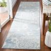 SAFAVIEH Area Rug 8×10 – Adirondack Collection – Large – Navy & Silver, Floral Glam Damask Design, Non-Shedding & Easy Cleaning, Ideal for Living Room, Bedroom, Office, Dining Space (ADR114N)(Grey/Ivory)