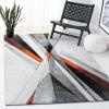 SAFAVIEH Area Rug 8×10 – Hollywood Collection – Large – Grey & Teal, Mid-Century Modern Design, Non-Shedding & Easy Cleaning, Ideal for Living Room, Bedroom, Office, Dining Space (HLW710D)(Grey/Orange)