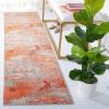 SAFAVIEH Area Rug 8×10 – Madison Collection – Large – Blue & Grey, Modern Boho Abstract Design, Non-Shedding & Easy Cleaning, Ideal for Living Room, Bedroom, Office, Dining Space (MAD440M)(Grey/Orange)