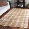 SAFAVIEH Area Rug 8×10 – Natural Fiber Collection – Large – Natural & Bleach, Handmade Jute, Plaid Pattern, Ideal for Living Room, Bedroom, Dining Space (NF841A)(Natural/Bleach)