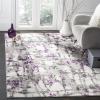 SAFAVIEH Area Rug 8×10 – Skyler Collection – Large – Grey & Purple, Modern Abstract Design, Non-Shedding & Easy Cleaning, Ideal for Living Room, Bedroom, Office, Dining Space (SKY193R)(Grey/Purple)