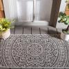SAFAVIEH Courtyard Collection 8′ x 10′ Beige/Brown CY8734 Indoor-Outdoor Patio Backyard Mudroom Area-Rug(Light Grey/Black)